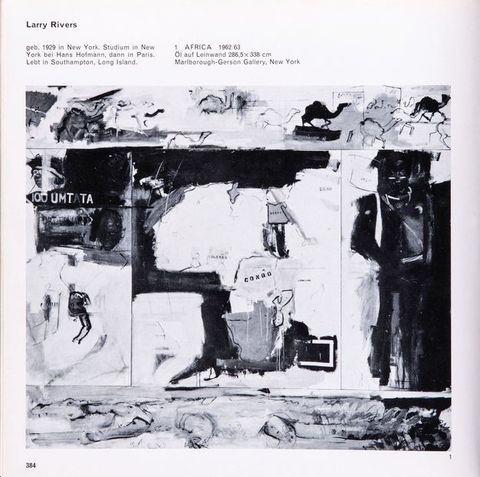 Page from a book. Black and white reproduction at first glance appears to be a collection of smudges. Once we find an area labelled “Congo”, the shape resolves into a general form of the African continent.